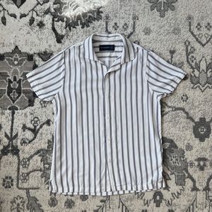 Abercrombie & Fitch Striped Short Sleeve Bowling Buttondown Shirt